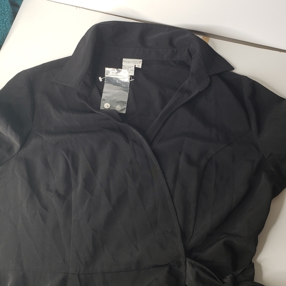 Vintage Newport News Y2K Elegant Flowy Tailored Event Cocktails Party Wrap Dress - Picture 5 of 13